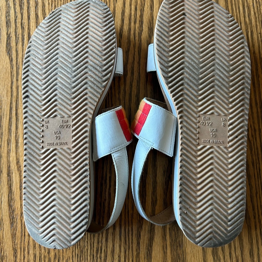 Soludos Women’s Multicolor Rainbow Embroidered and Leather Strap Sandals Size 10 - Picture 5 of 8